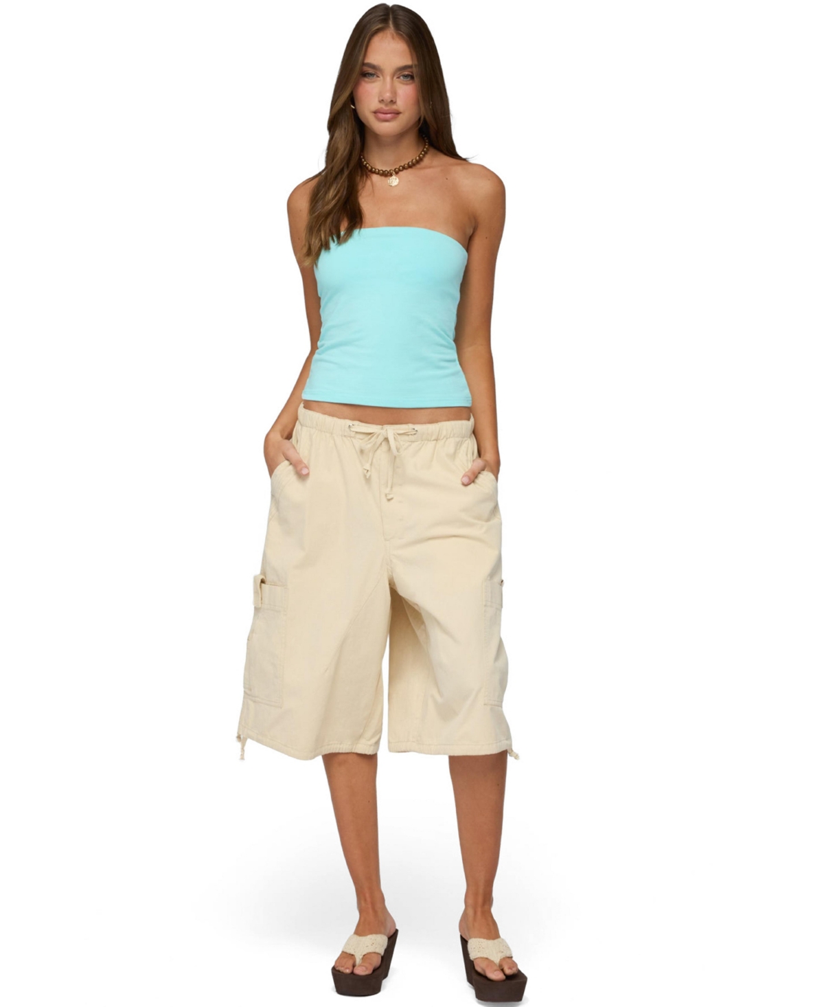 Edikted Women's Azul Oversized Cargo Bermuda Shorts