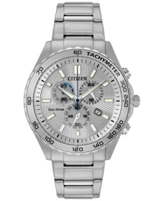 Citizen - Men's Chronograph Sport Stainless Steel Bracelet Watch 43mm AT2129-58A