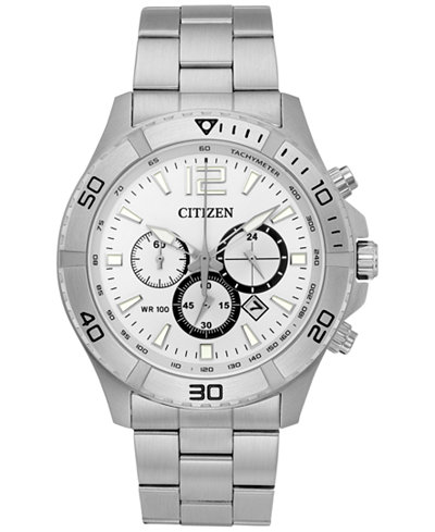 Citizen Men's Chronograph Quartz Stainless Steel Bracelet Watch 44mm AN8120-57A, A Macy's Exclusive Style