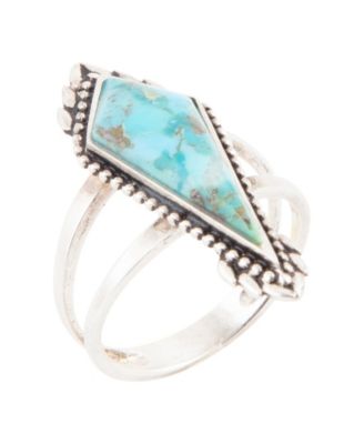 Anemone Blue Turquoise and Silver Statement Ring