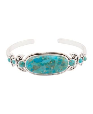 Emile Blue Turquoise Silver Cuff Bracelet