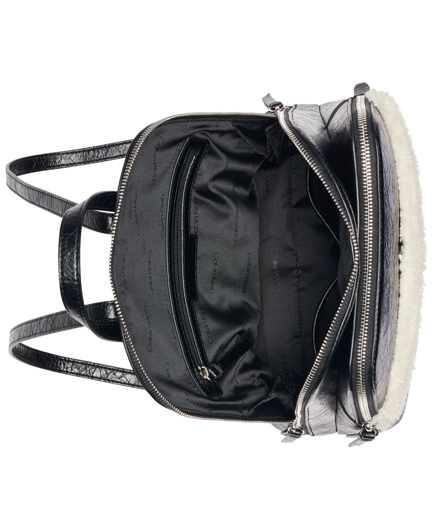 Рюкзак Calvin Klein Sylvie Medium Zip-Top Messenger, цвет: Чёрный / Серебряный — фото 4