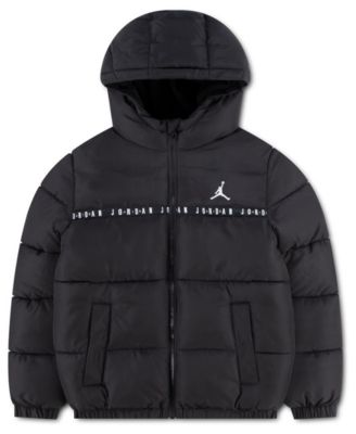 Boys' 8-20 Logo Tape Puffer Hooded Jacket