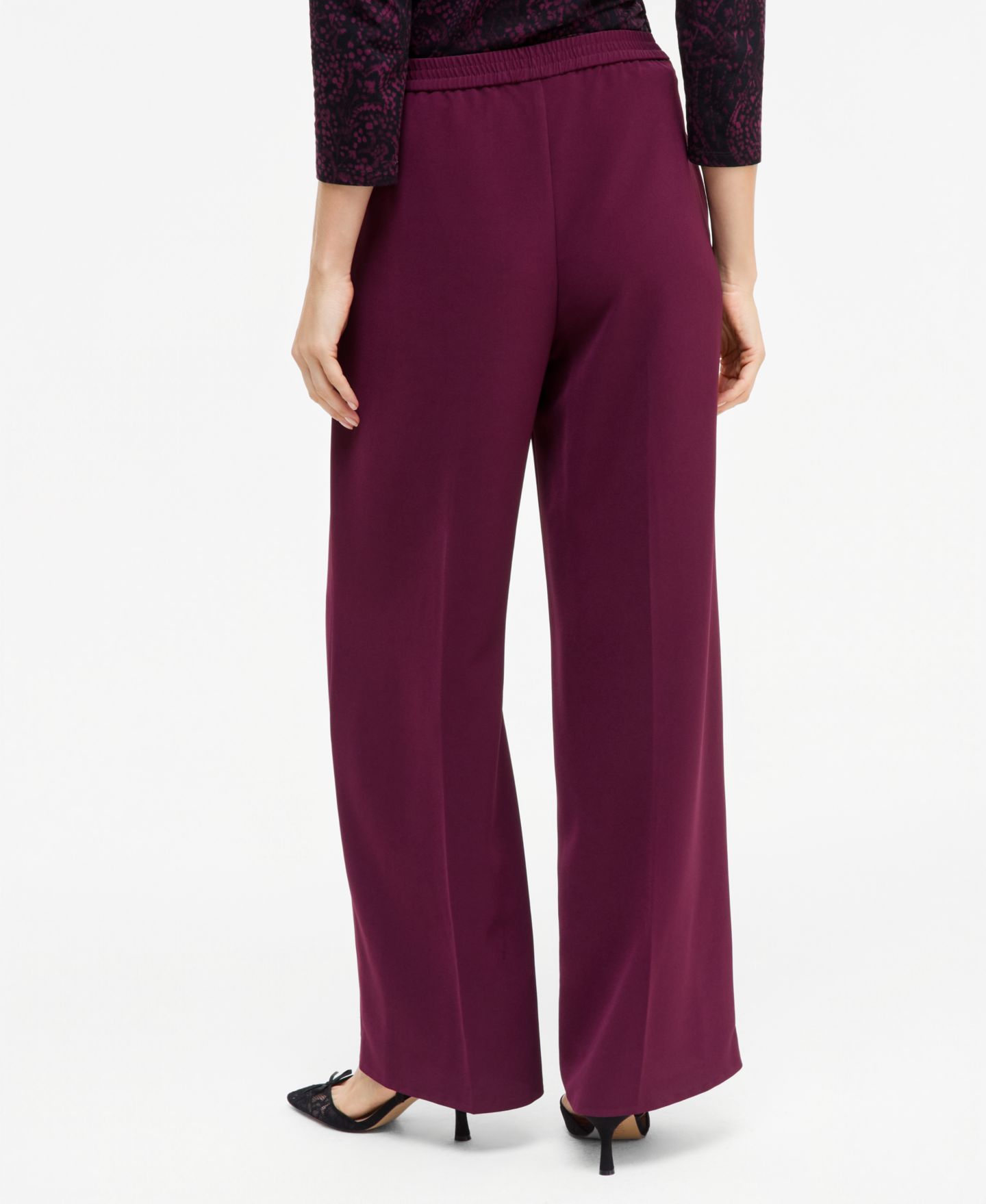 Женские брюки I.N.C. International Concepts High-Rise Wide-Leg Pull-On, цвет: Ягодный винный — фото 3