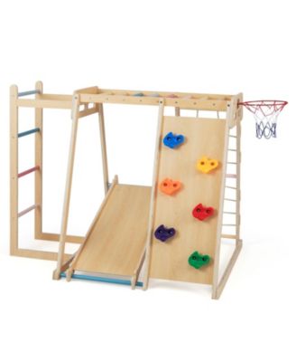 Kids 6-in-1 Indoor Jungle Gym Playground Builds Balance & Coordination, Ages 3-14
