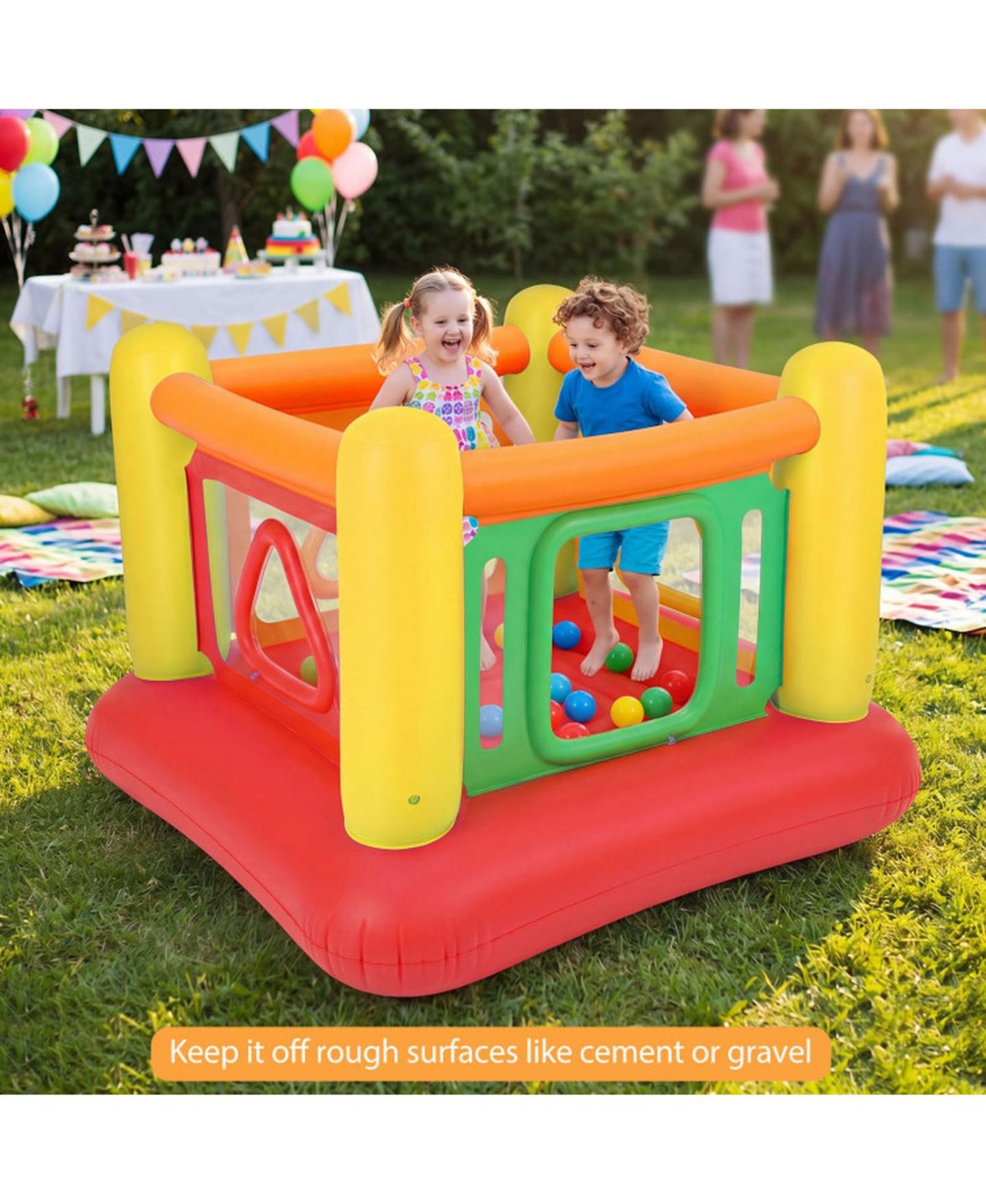 Детская игрушка HONGGE 3-in-1 Inflatable Bounce House, 63" x 63" x 49", 110 lbs Capacity, Ages 3+, цвет: Красный — фото 8
