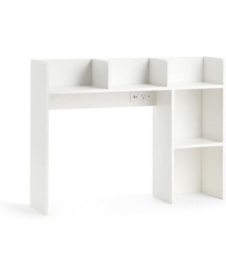 Classic Dorm Desk Bookshelf with Outlet