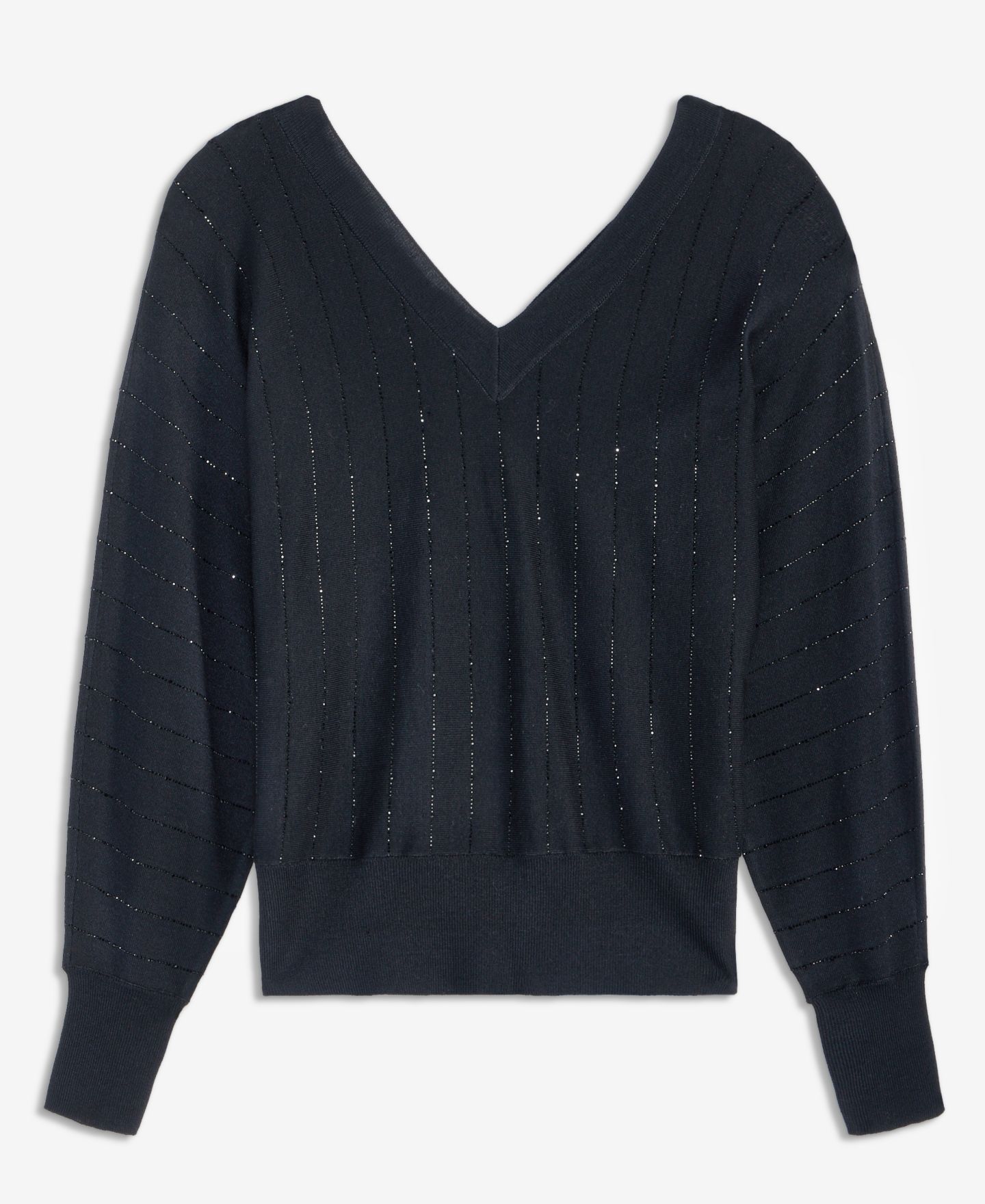 Женский свитер I.N.C. International Concepts Embellished Double V-Neck Pullover, цвет: Глубокий чёрный — фото 6