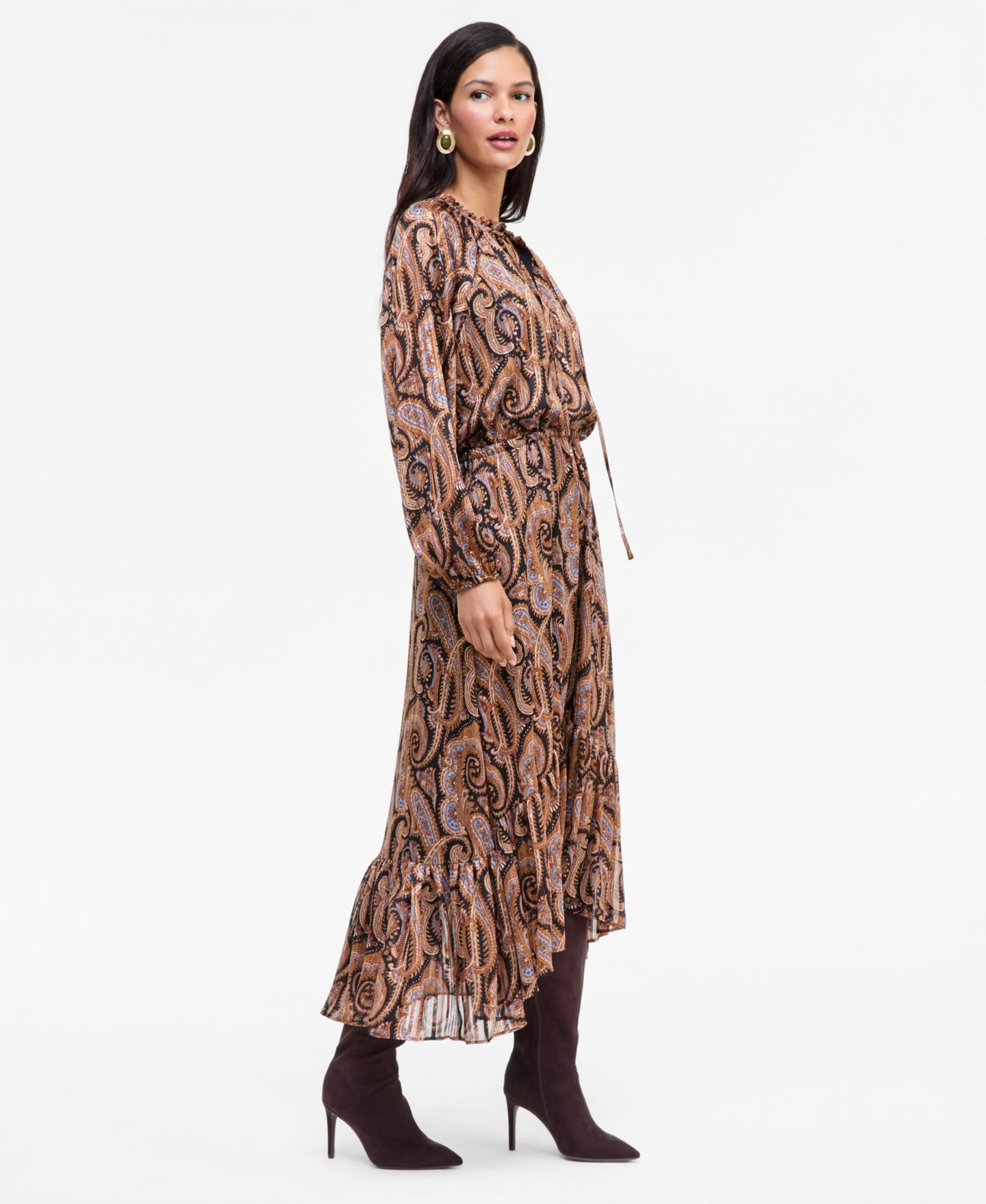 Женское платье I.N.C. International Concepts Long-Sleeve Printed High-Low, цвет: Helena Paisley — фото 3