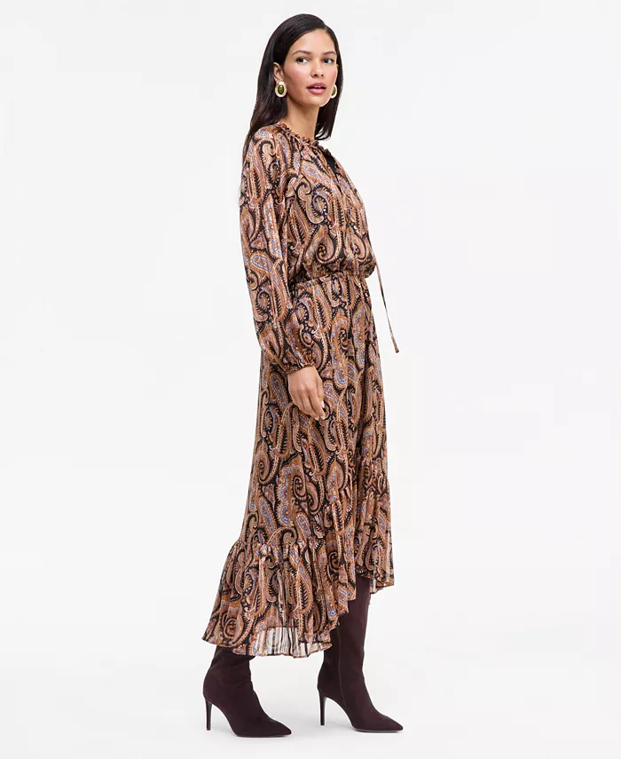 Women's Long-Sleeve Printed High-Low Dress - thumbnail 3