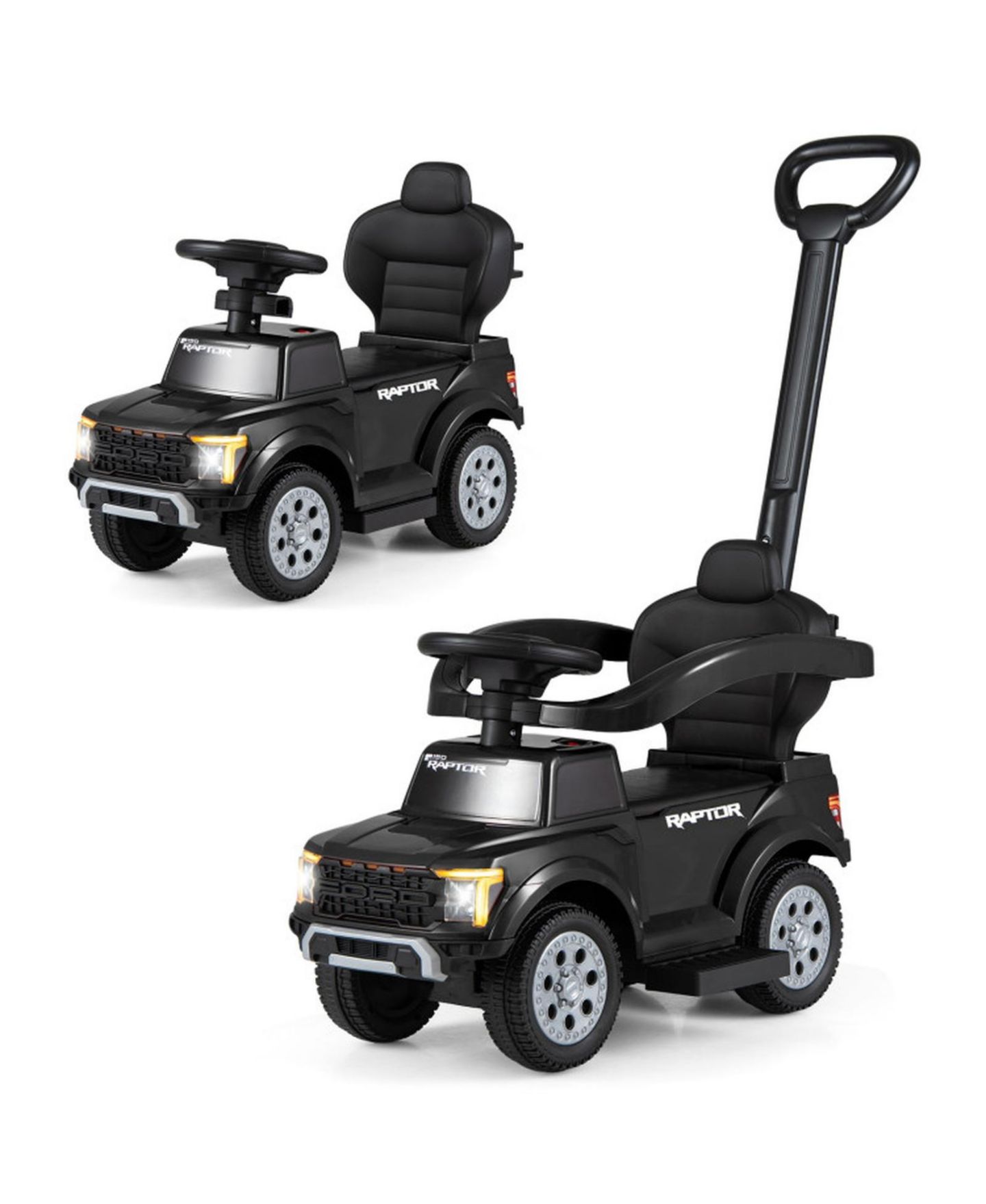 Детская игрушка SUGIFT 3-In-1 Push Ride-On Car, 33.5" x 14" x 37", Ages 18-36 Months, цвет: Чёрный — фото 1