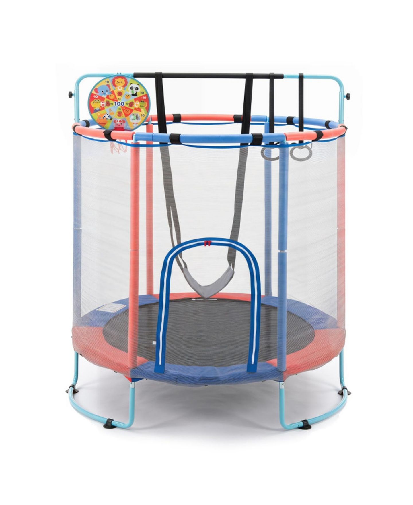 Детская игрушка SUGIFT 55" Kids Trampoline with Adjustable Gymnastics Bar, Basketball Hoop and Swing, Ages 3+, цвет: Тёмно-синий — фото 3