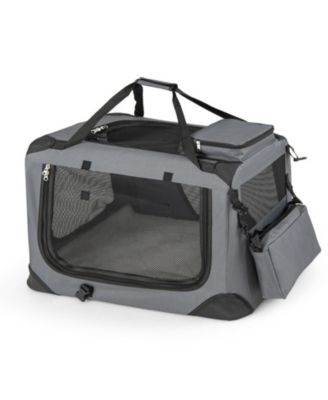 Collapsible Soft Dog Crate Travel Kennel With Mesh Windows and 3 Doors