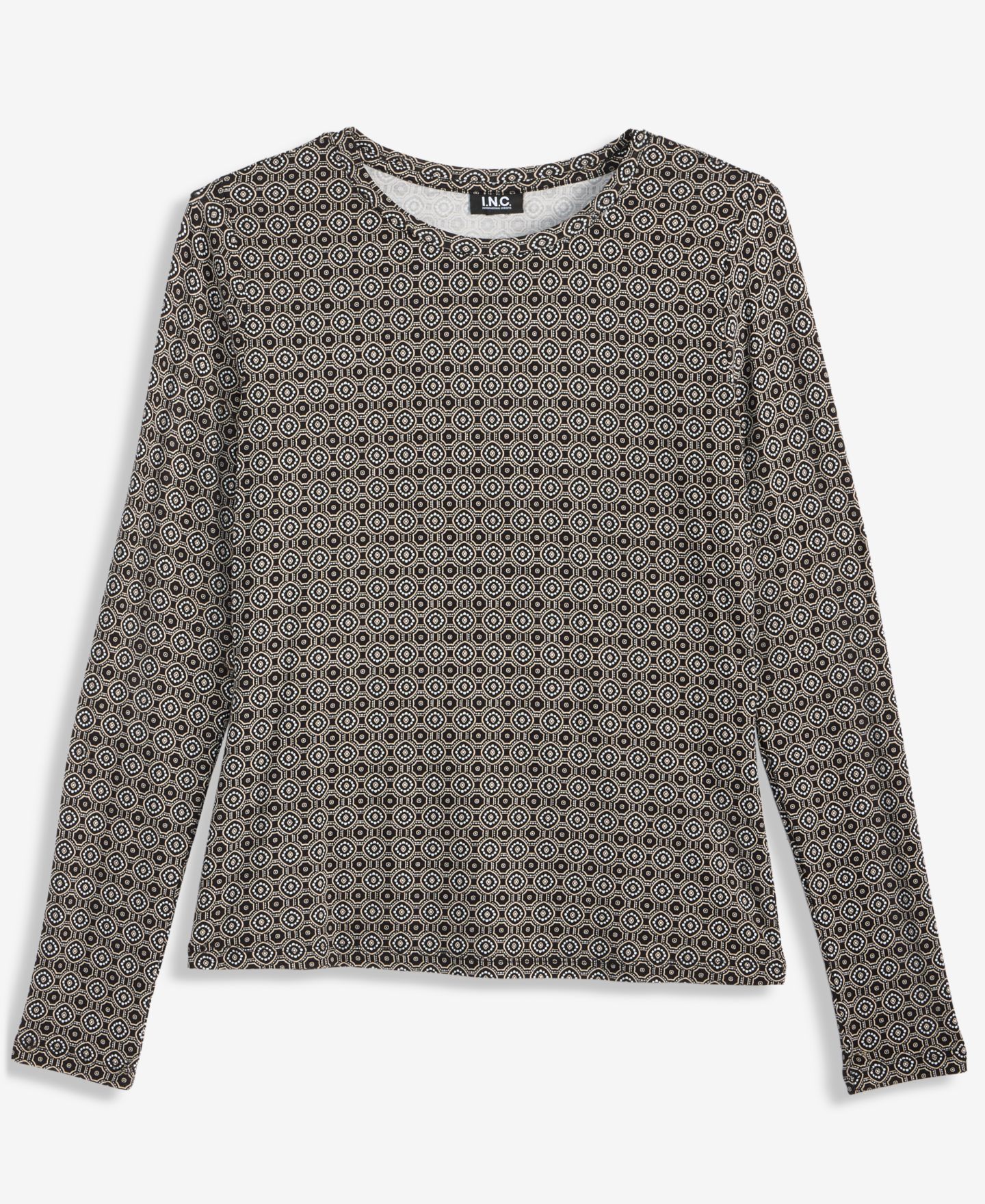Женский топ I.N.C. International Concepts Geometric-Print Long-Sleeve Crewneck Top, цвет: Mira Geo — фото 5