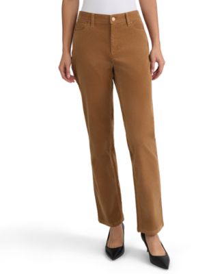 Petite Lexington Straight-Leg Mid-Rise Corduroy Jeans