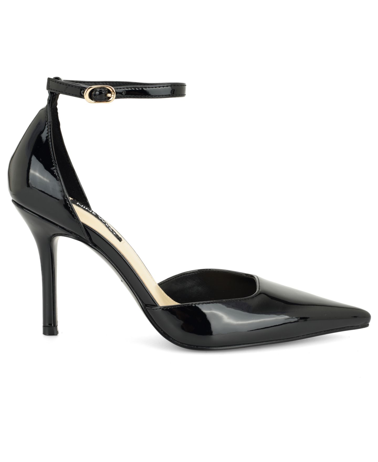Женские туфли Nine West Graysin Two-Piece Pointed Toe Dress Pumps, цвет: Чёрный лаковый — фото 2