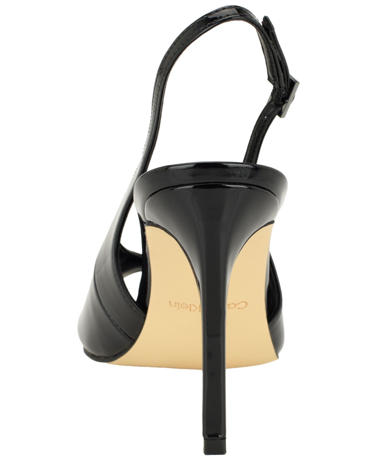 Женские туфли Calvin Klein Dorris Peep Toe High Stiletto Slingback Pump, цвет: Чёрный лаковый — фото 3