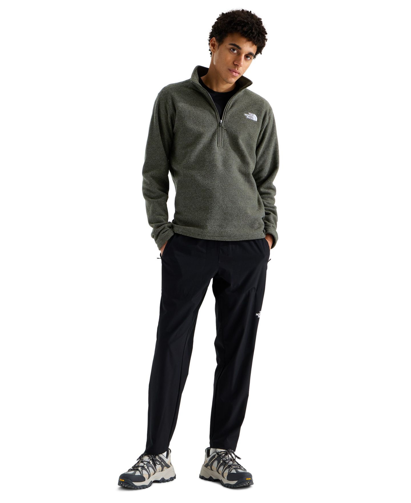 Мужская куртка The North Face Textured Cap Rock Quarter Zip, цвет: Чёрный меланжевый — фото 5