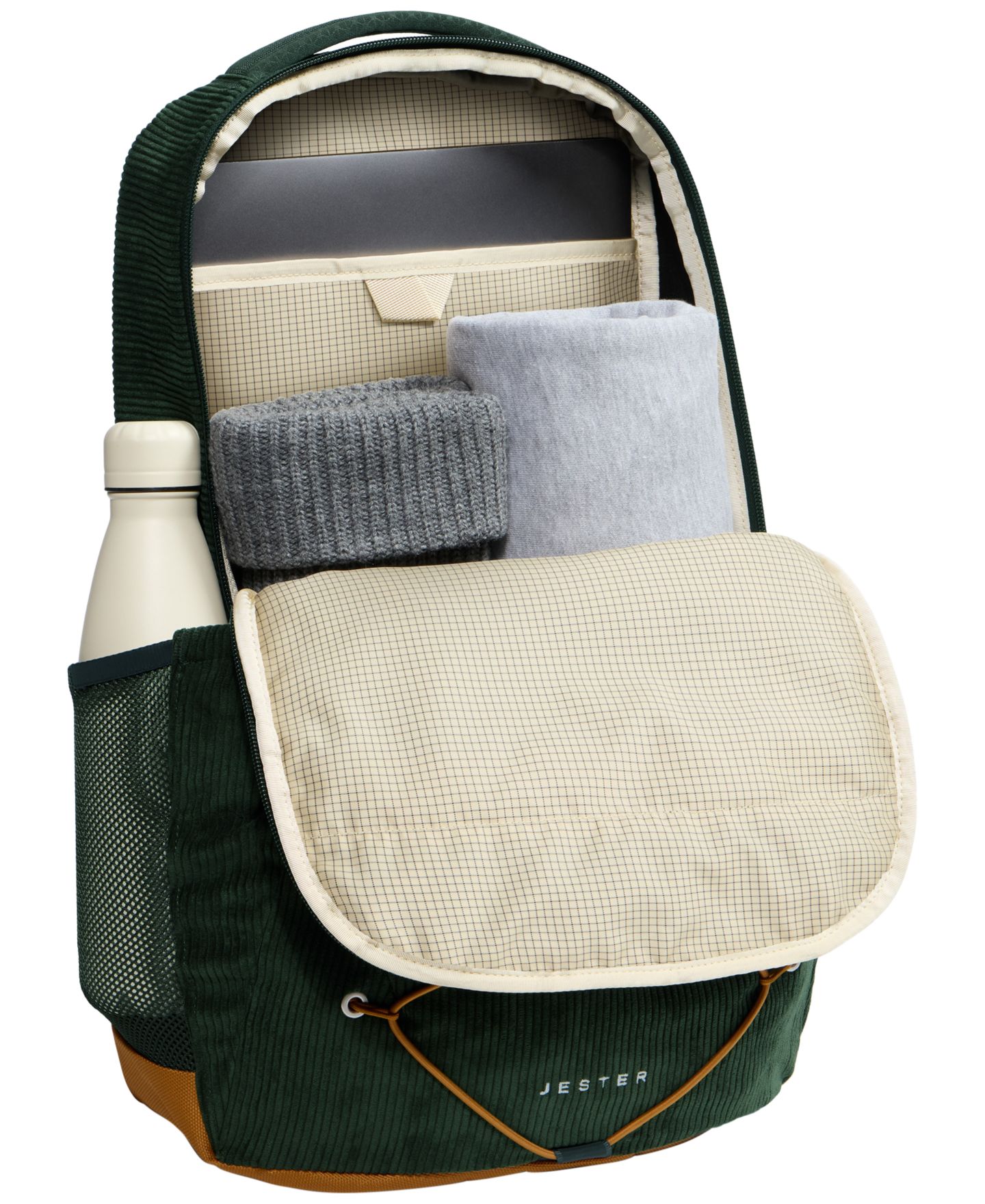 Рюкзак The North Face Jester Pro Travel, цвет: Зелёный / Кожаный коричневый — фото 4