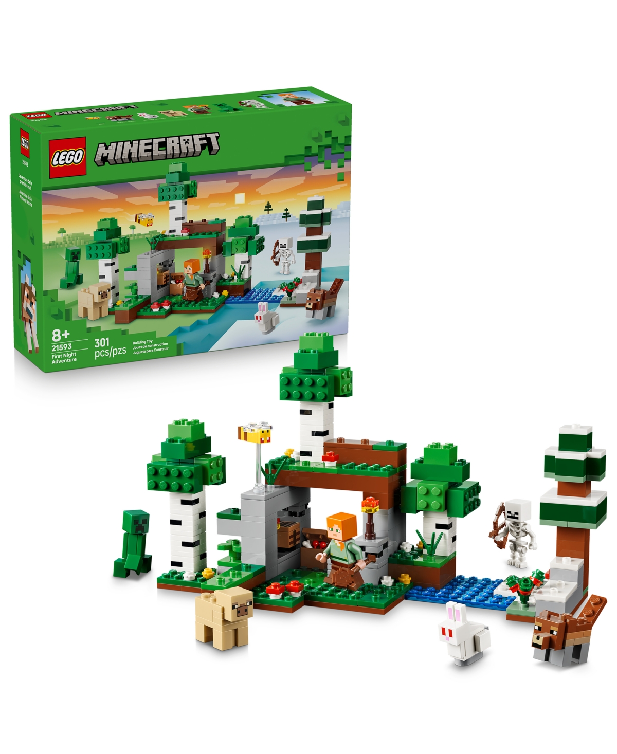 Lego Minecraft First Night Adventure 21593 301-Piece Building Set, Ages 8+