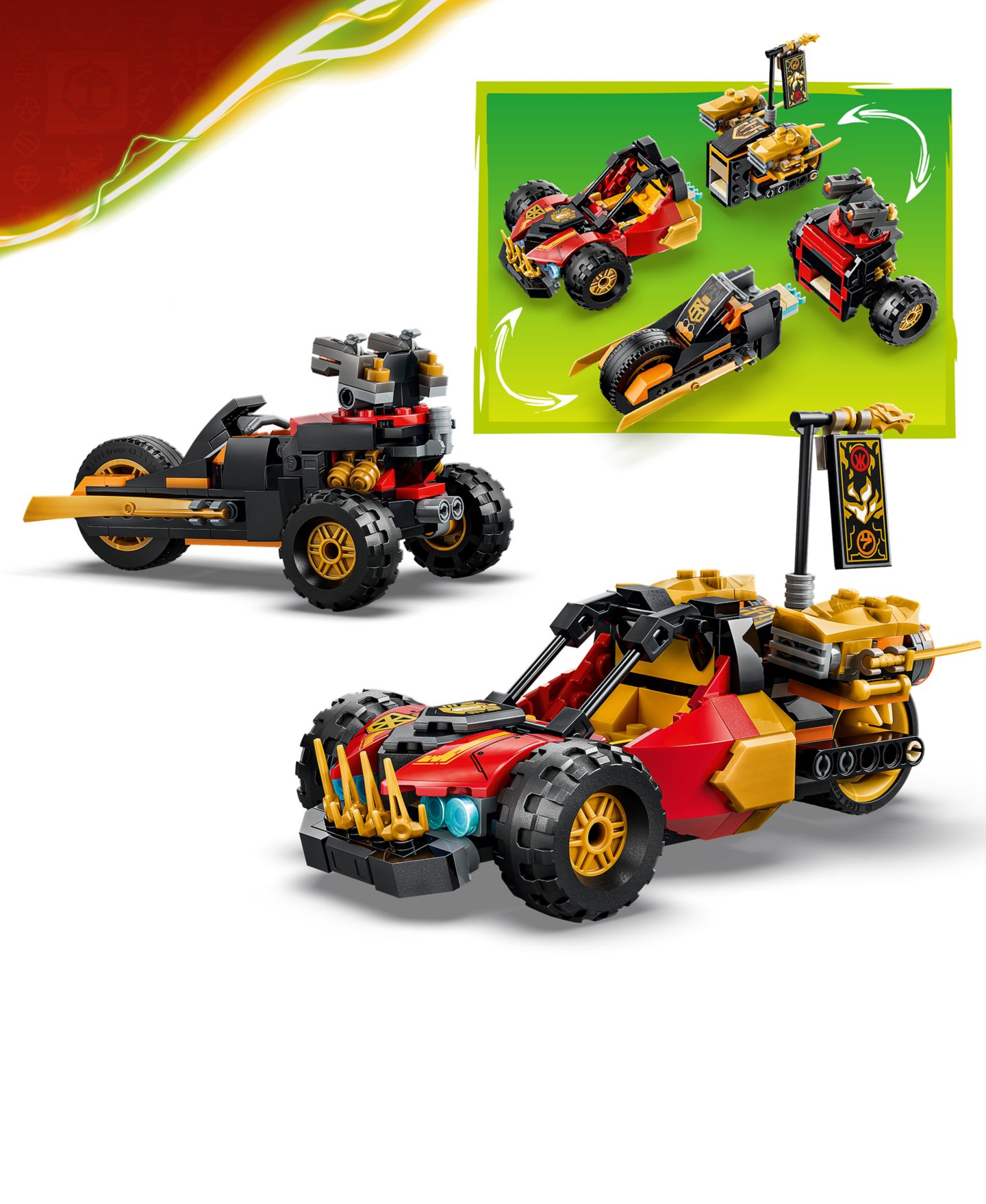 Детские конструкторы LEGO® Ninjago Kai and Cole's Combiner Vehicles 71864, 394 Pieces — фото 2