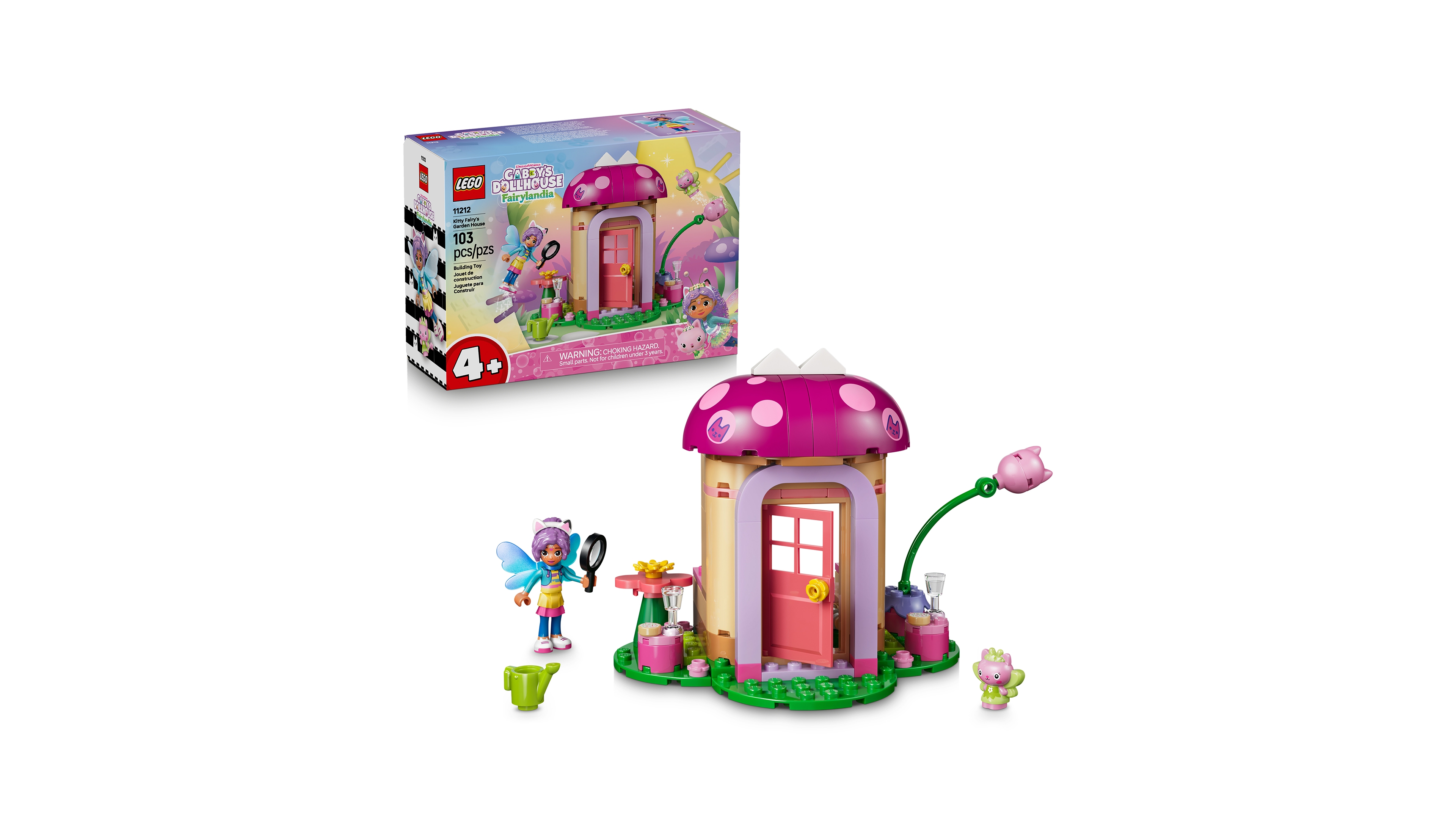Lego Gabby's Dollhouse Kitty Fairy's Garden House 11212 103-Piece Building Set, Ages 4+