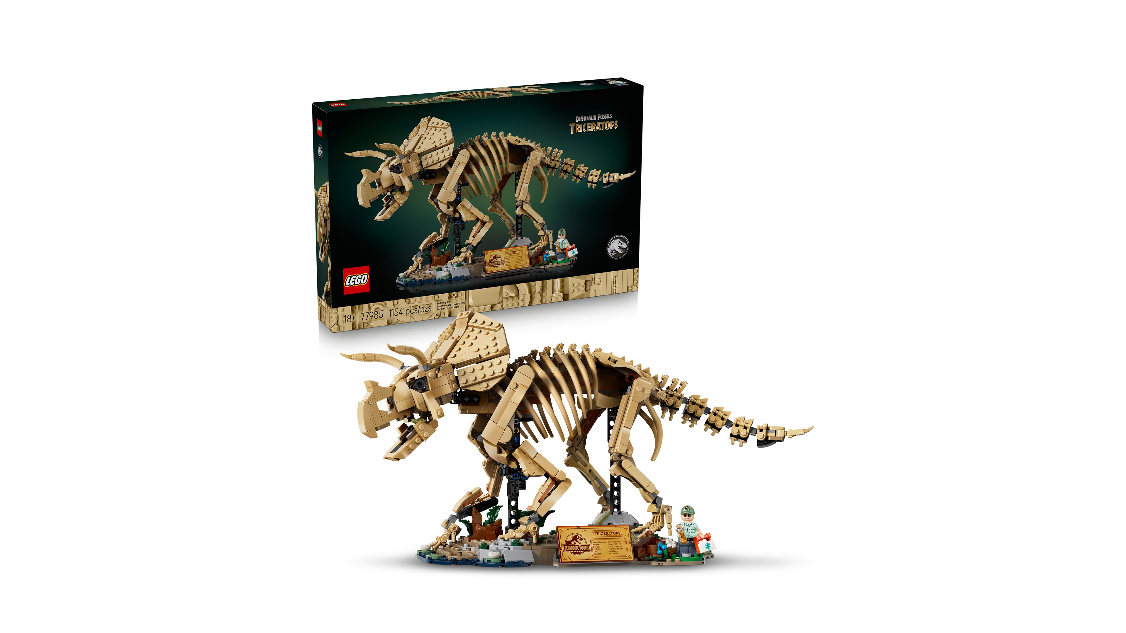 Lego Jurassic World Dinosaur Fossils: Triceratops 77985 1154-Piece Building Set, Ages 18+