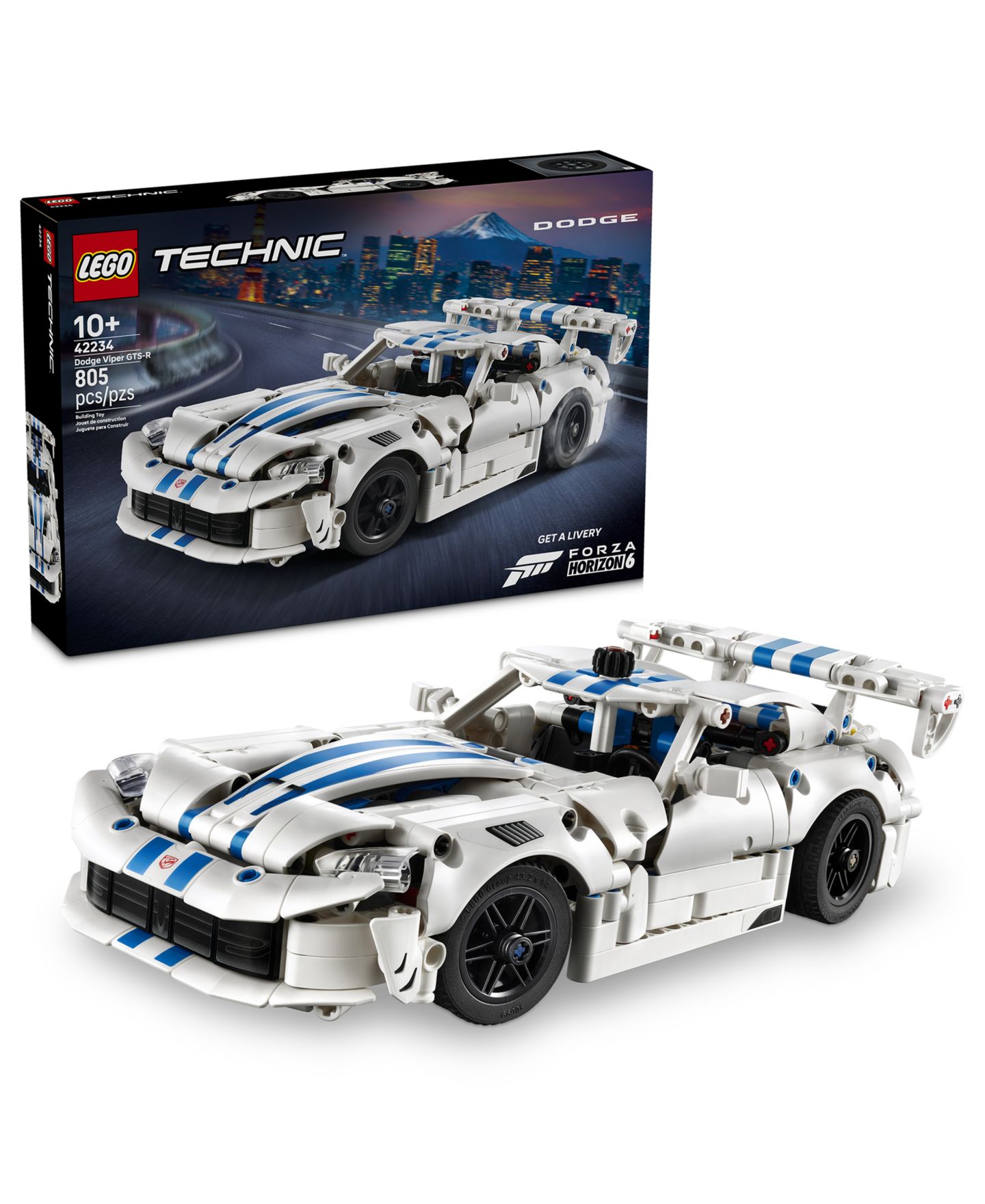 Детские конструкторы LEGO® Technic Dodge Viper GTS-R Sports Car 42234, 805 Pieces — фото 1