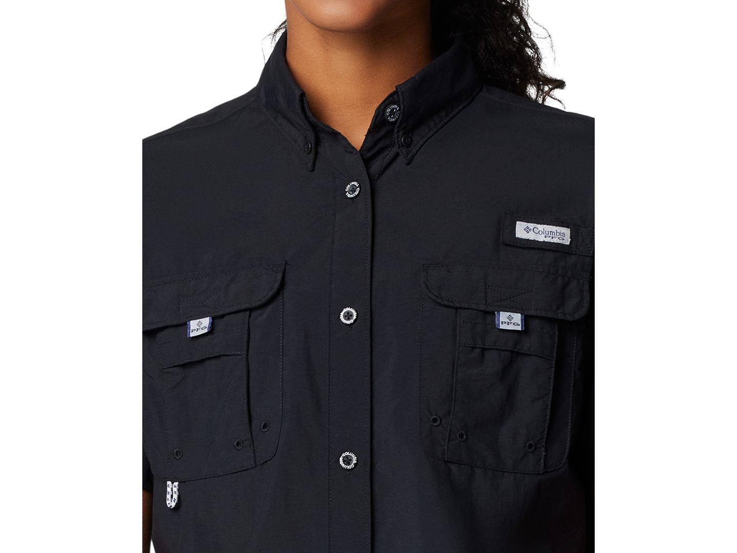 Женская рубашка Columbia Bahama II Rod-Holder Short-Sleeve Shirt, цвет: Чёрный — фото 2