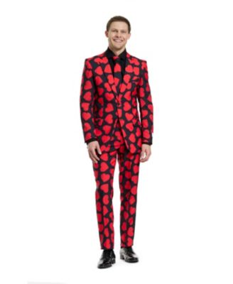 Big & Tall Valentine's Day Suits - Hearts And Rainbow Print Outfits - Love Theme Party Suits - Hearts