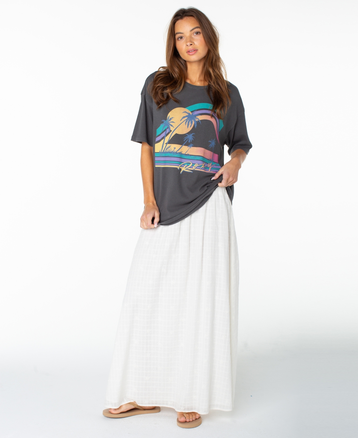 Roxy Women's Heatwave Graphic Oversized Drop-Shoulder T-Shirt
