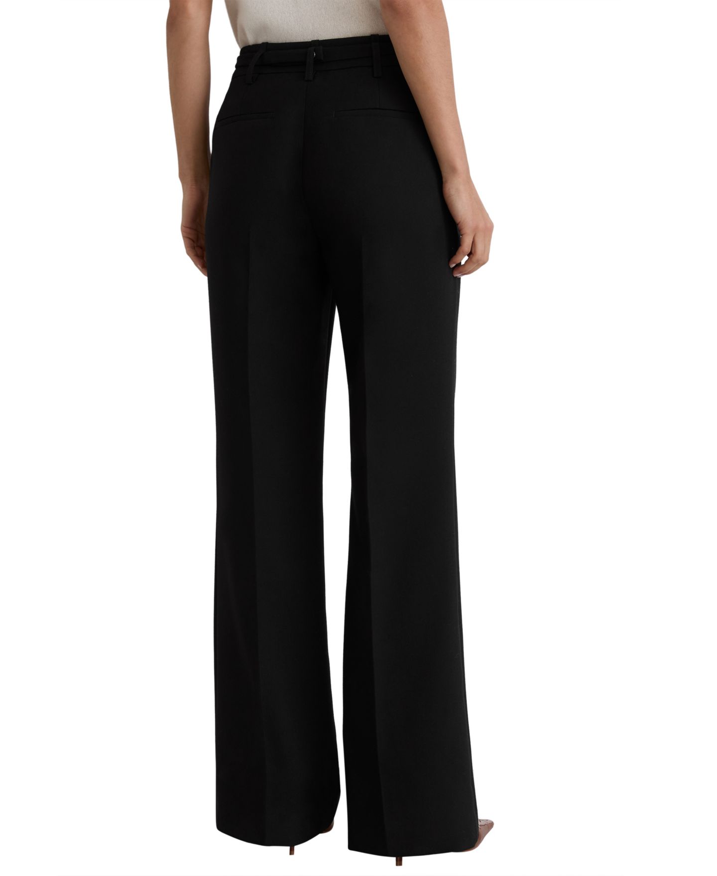 Женские брюки REISS Leona Flared-Belted Trousers, цвет: Чёрный — фото 2