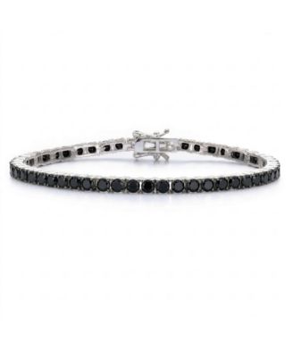 Sterling with Colored Cubic Zirconia Tennis Bracelet in Plated, Plated, Plated, or Plated
