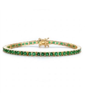 Sterling with Colored Cubic Zirconia Tennis Bracelet in Plated, Plated, Plated, or Plated