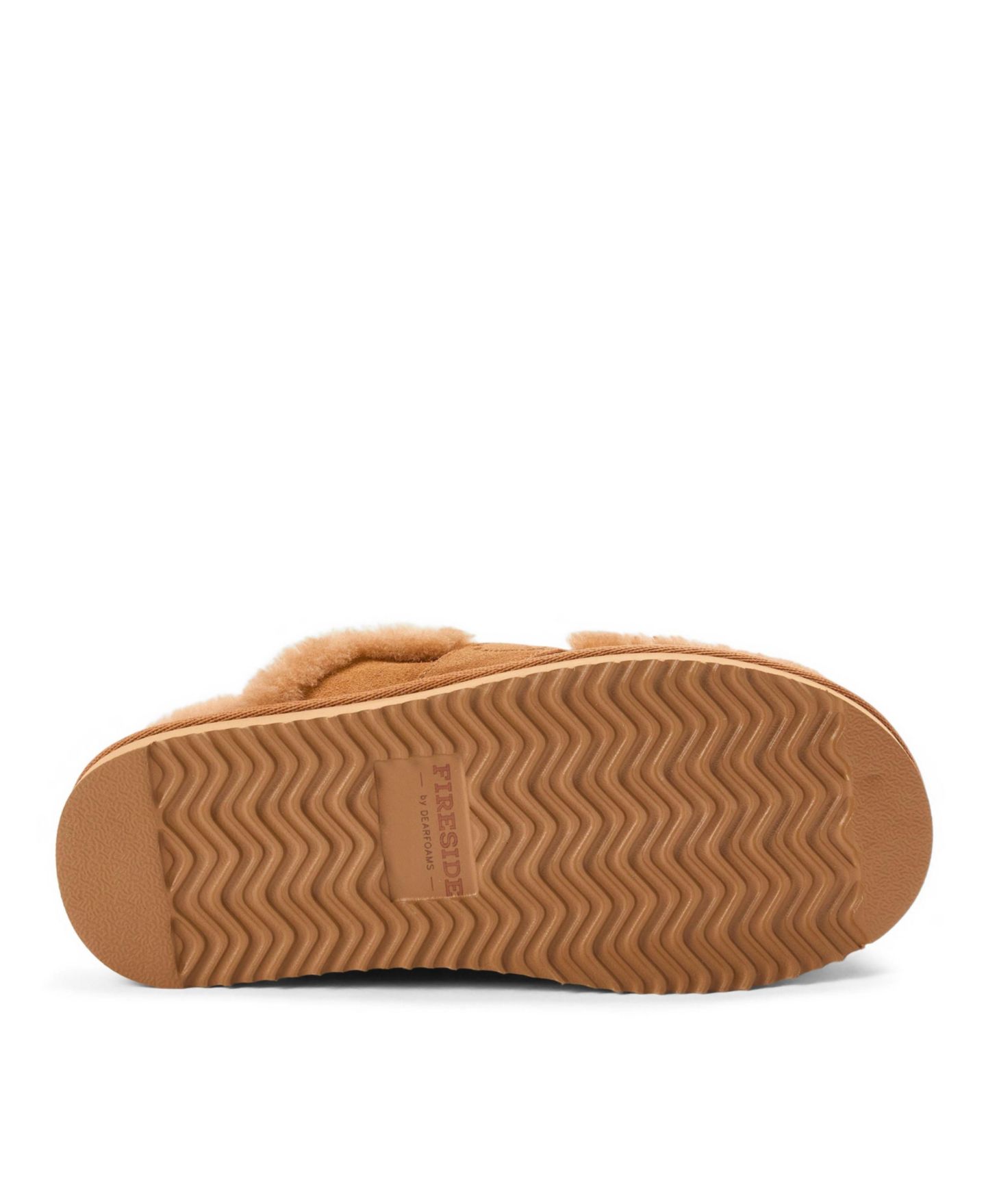 Женские тапочки Dearfoams Fireside Richmond Genuine Shearling Scuff Slipper, цвет: Каштановый — фото 5