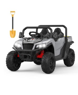Kids Ride-On Dump Truck, Realistic Electric Vehicle with Remote Control, Dump Bed, Shovel, Key Start and Music, Safe Fun Toya