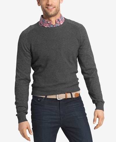 IZOD Men's Waffle-Knit Crew-Neck Sweater