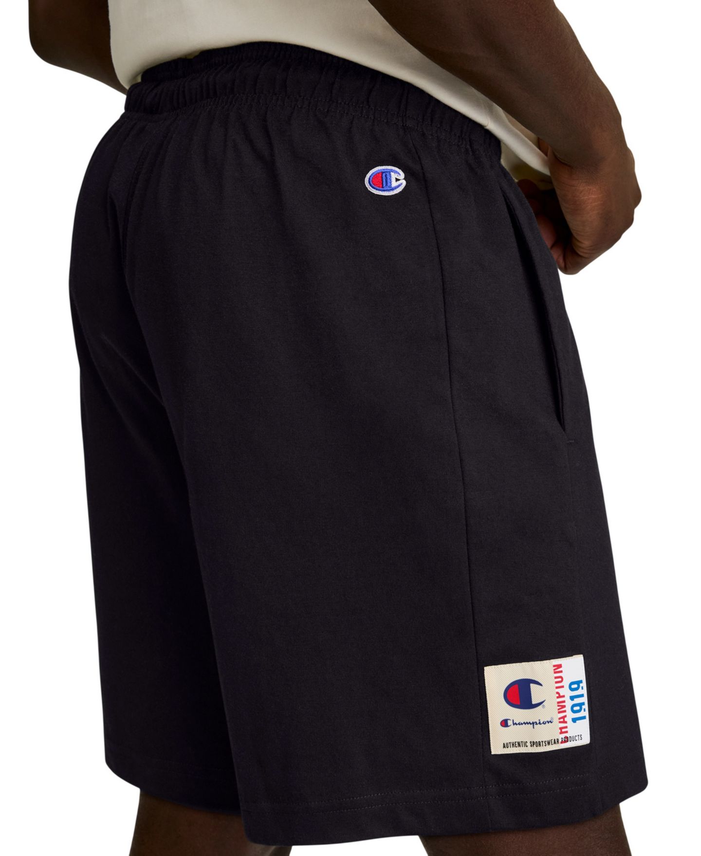 Мужские шорты Champion Jersey Embroidered C Logo Shorts, 7" Inseam, цвет: Чёрный — фото 4