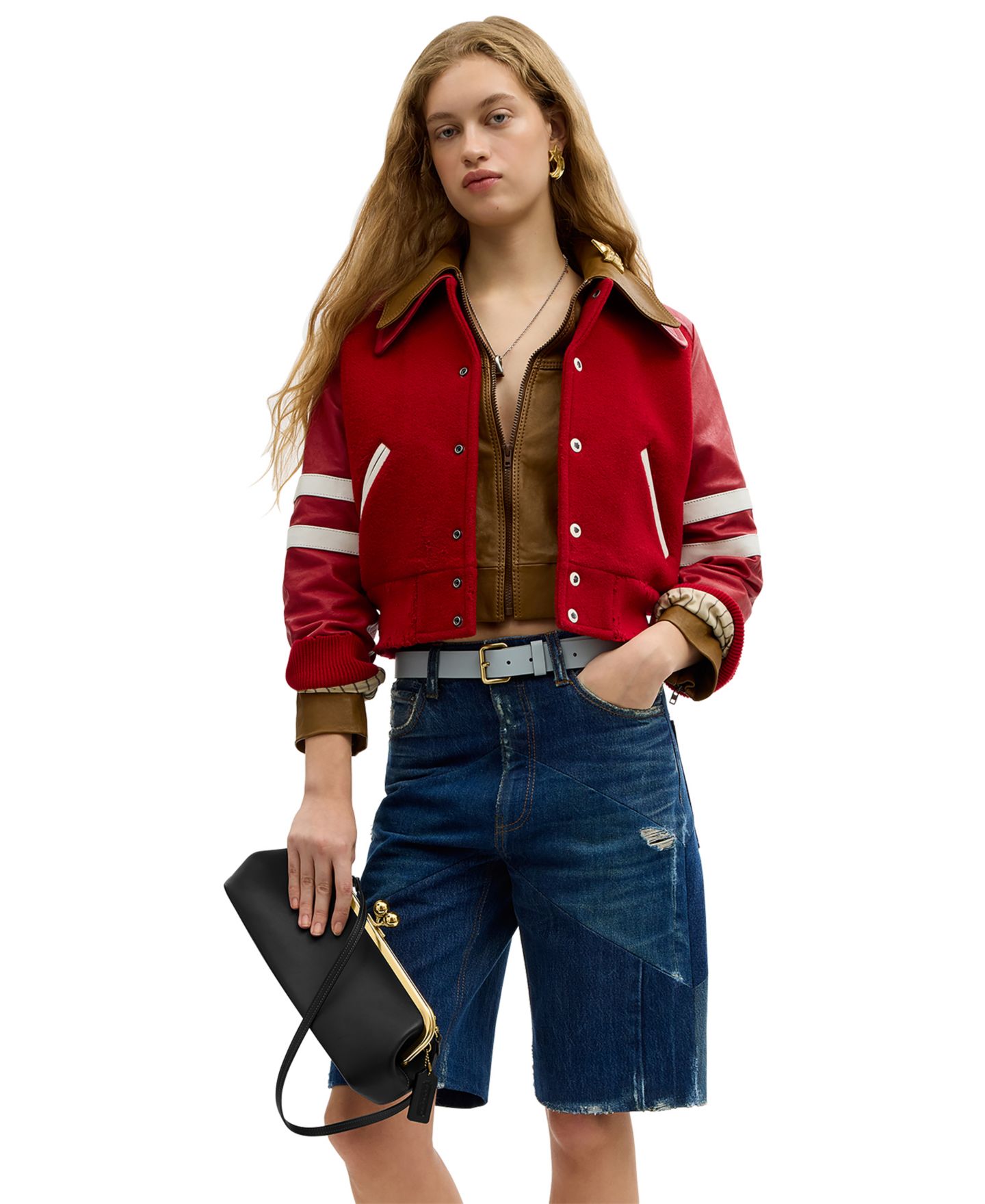 Женская сумка COACH Kisslock Small Leather Frame Bag 30, цвет: Латунный / Чёрный — фото 4