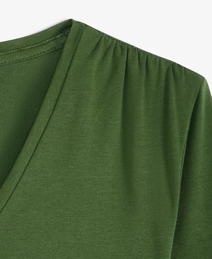 Women's V-Neck 3/4-Sleeve Knit Top - thumbnail 6