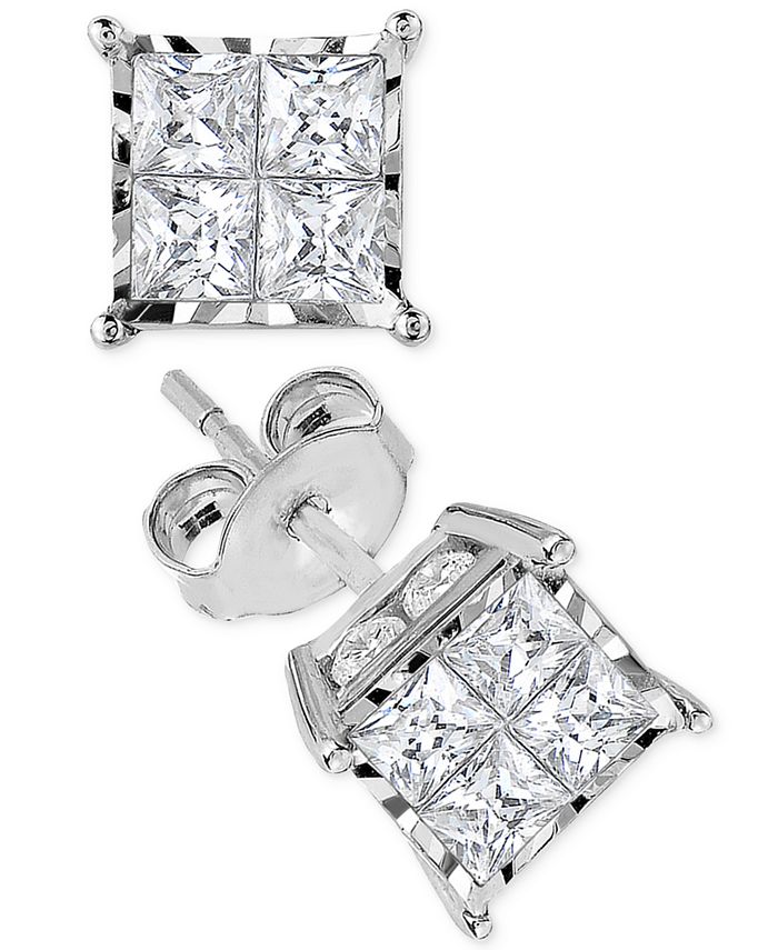 TruMiracle Diamond Quad Stud Earrings 1 1 2 ct. t.w. in 14k