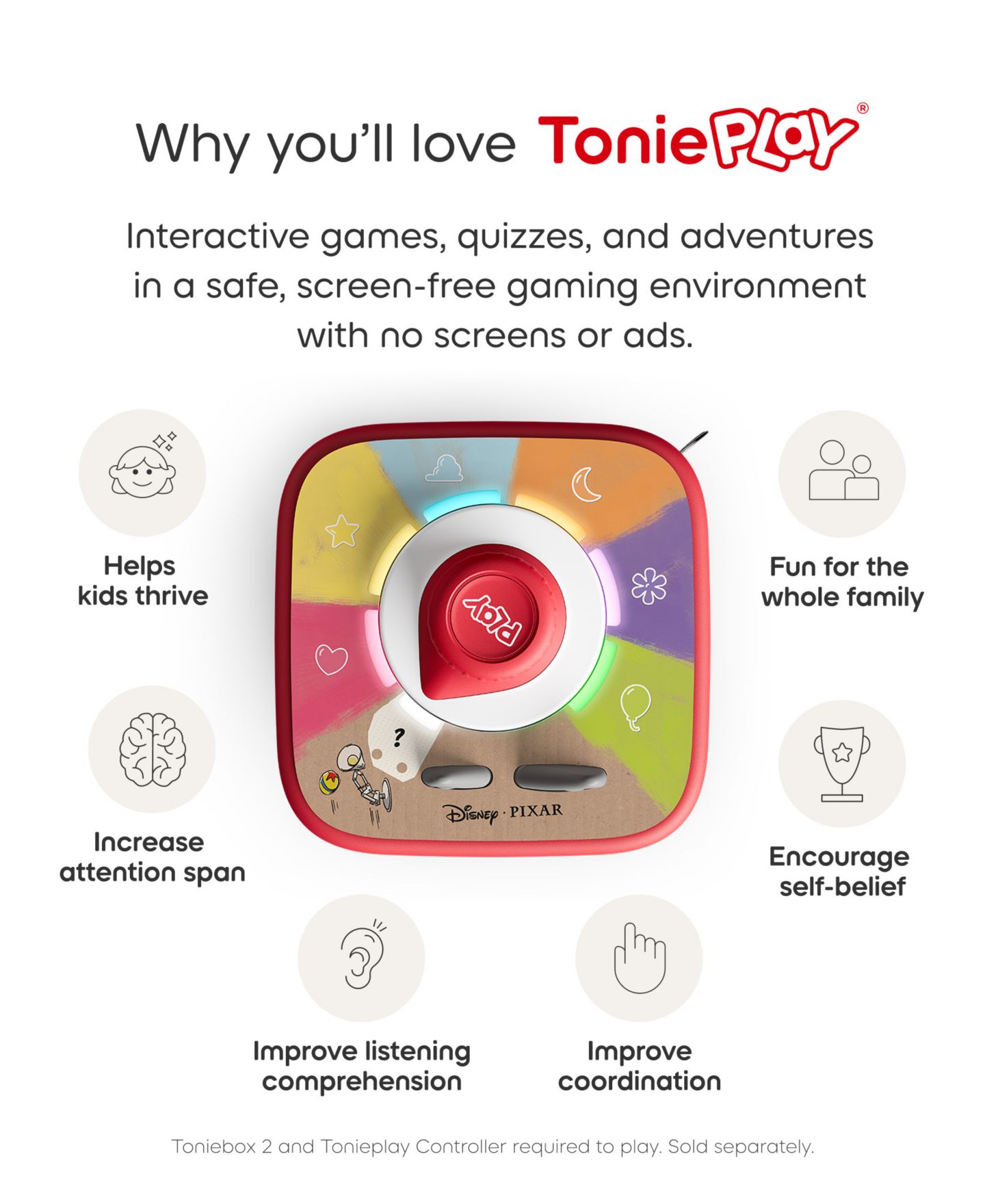 Детские игрушки Tonies Tonieplay® Disney Pixar Scene Searchers 3-Piece Game, Ages 5+ — фото 6