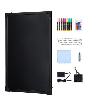 LED Message Writing Board Illuminated Erasable Lighted Chalkboard, Neon Effect Menu Sign, Drawing Board with 8 Markers and Remote