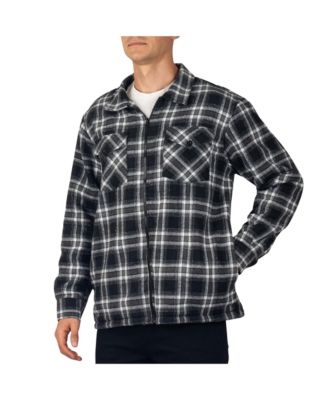 Men's Felix Fleece Lined Flannel Shirt Heavyweight Zip-Up Plaid Shacket Overshirt