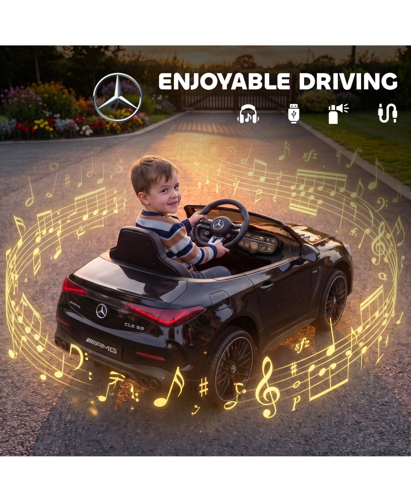Детская игрушка Qaba Licensed Mercedes Amg Cle 53 Electric Car for Kids with Remote, цвет: Чёрный — фото 7