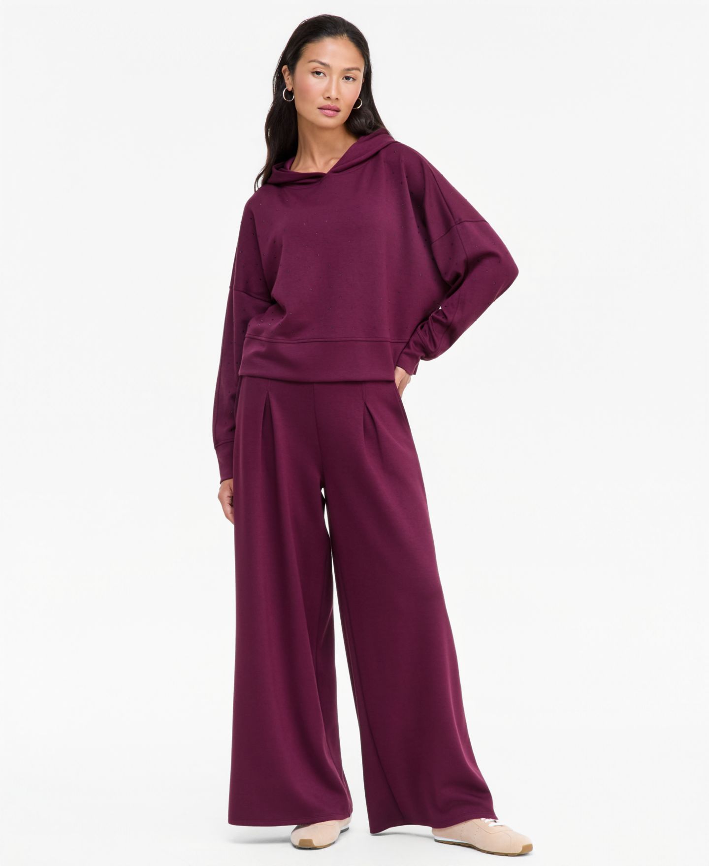 Женское худи I.N.C. International Concepts Shine Rhinestone Pullover, цвет: Ягодный винный — фото 2