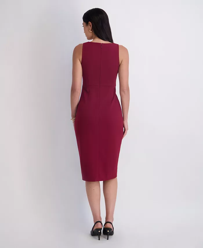 Women's Ruched Side-Twist Sleeveless Midi Dress - thumbnail 5
