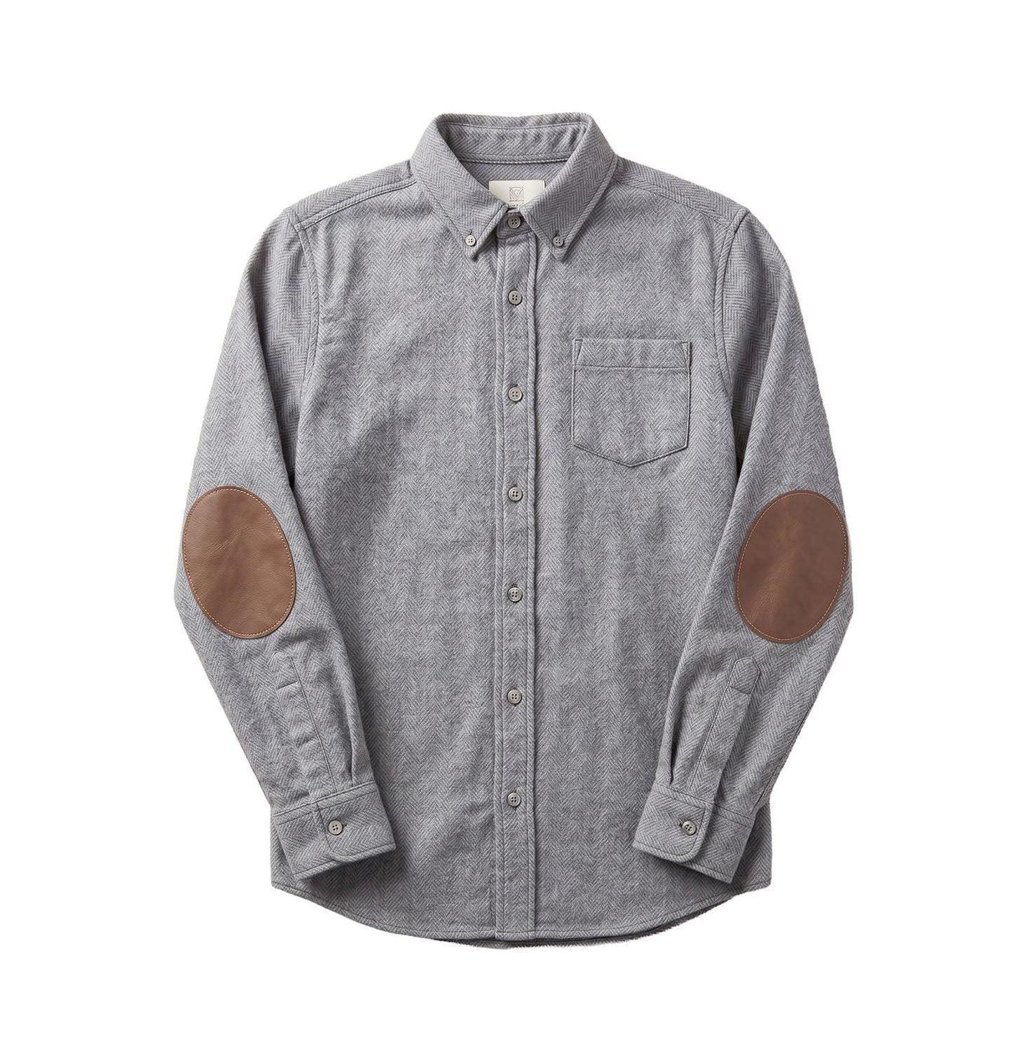 Рубашка Hope & Henry Organic Long Sleeve Flannel Shirt для мальчиков, цвет: Серый — фото 1