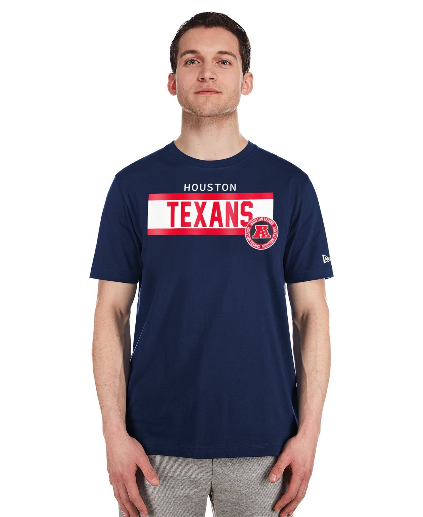 Мужская футболка New Era Navy Houston Texans 3rd Down High Density Print — фото 2