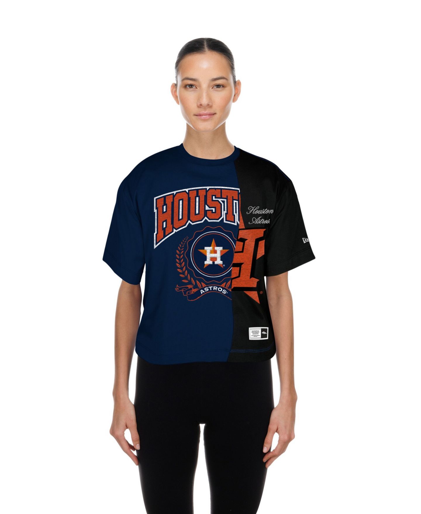 Женская футболка New Era Houston Astros Color Block Boxy Cropped — фото 3